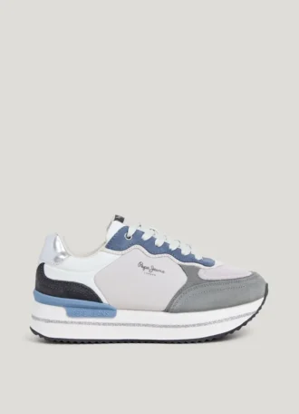 Sneakers con plateau combinato