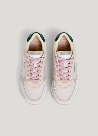 Sneakers con plateau combinato