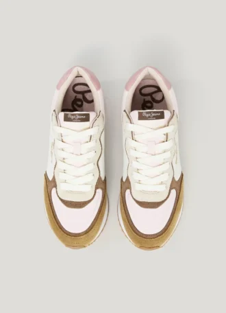 Sneakers con plateau combinato