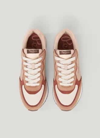 Sneakers con plateau combinato