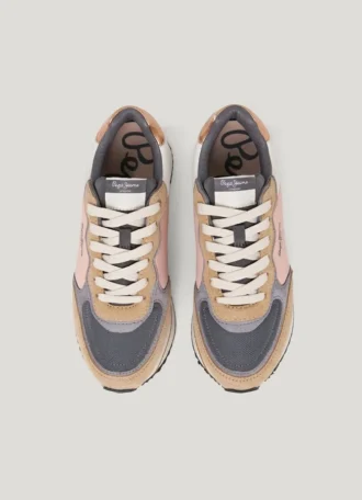 Sneakers con plateau combinato