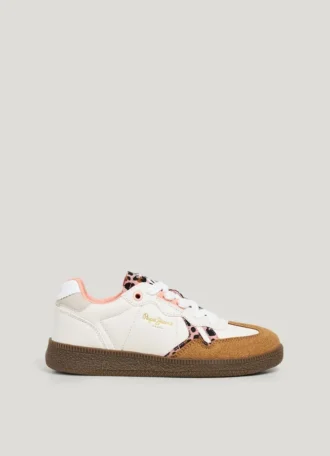 Sneakers con suola a conchiglia e dettagli animalier