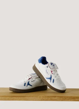 Sneakers con suola a cono effetto pelle