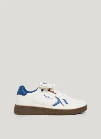 Sneakers con suola a cono effetto pelle
