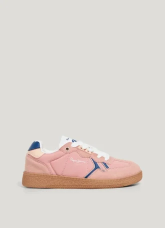Sneakers con suola a cono effetto pelle scamosciata Sneakers con suola a cono effetto pelle scamosciata