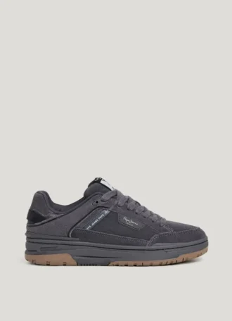 Sneakers con suola a cono in pelle scamosciata