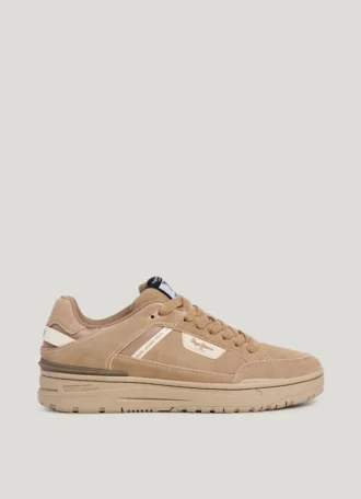 Sneakers con suola a cono in pelle scamosciata