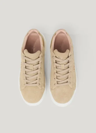 Sneakers con suola a cono in pelle scamosciata