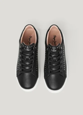 Sneakers in pelle con borchie