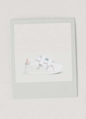 Sneakers in pelle con chiusura in velcro