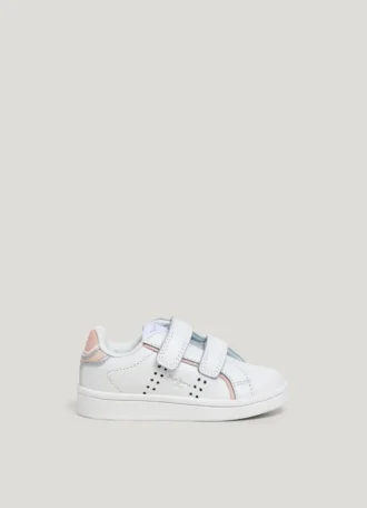 Sneakers in pelle con chiusura in velcro