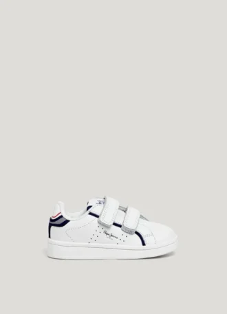 Sneakers in pelle con chiusura in velcro