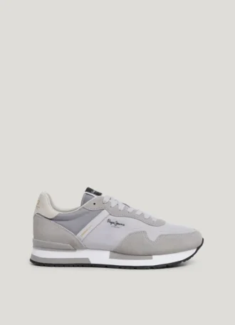 Sneakers in pelle con dettagli in pelle scamosciata Sneakers in pelle con dettagli in pelle scamosciata