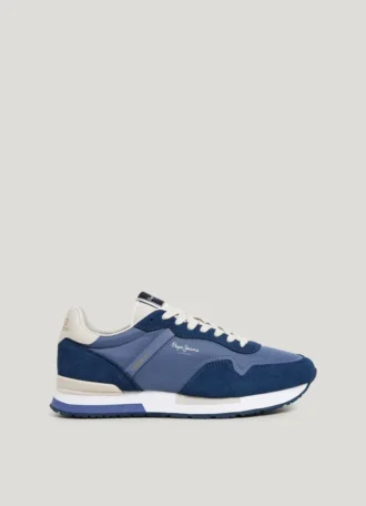 Sneakers in pelle con dettagli in pelle scamosciata