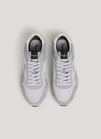 Sneakers in pelle con dettagli in pelle scamosciata Sneakers in pelle con dettagli in pelle scamosciata