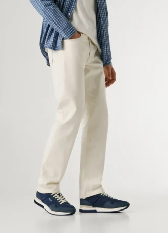 Sneakers in pelle con dettagli in pelle scamosciata