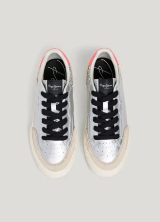 Sneakers metallizzate con dettagli glitterati