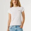 T-shirt a costine con logo ricamato