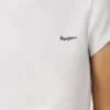 T-shirt a costine con logo ricamato