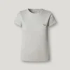 T-shirt a costine con logo ricamato T-shirt a costine con logo ricamato