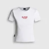 T-shirt a costine con logo ricamato T-shirt a costine con logo ricamato