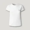 T-shirt a costine con logo ricamato