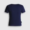 T-shirt a costine con logo ricamato T-shirt a costine con logo ricamato