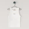 T-shirt a costine con stampa del logo T-shirt a costine con stampa del logo