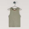 T-shirt a costine con stampa del logo T-shirt a costine con stampa del logo