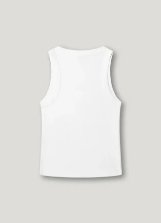 T-shirt a costine con stampa del logo