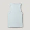 T-shirt a costine con stampa del logo T-shirt a costine con stampa del logo