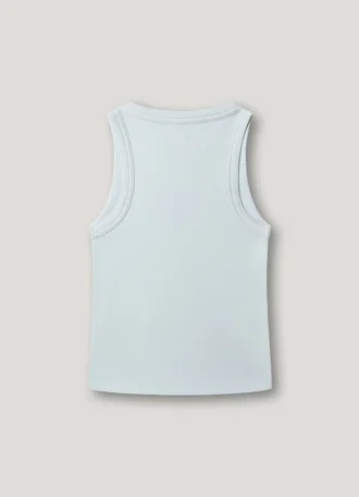 T-shirt a costine con stampa del logo