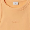 T-shirt a costine con stampa del logo T-shirt a costine con stampa del logo