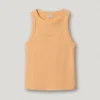 T-shirt a costine con stampa del logo T-shirt a costine con stampa del logo