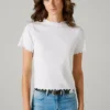 T-shirt a punto traforato con logo ricamato