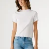 T-shirt a punto traforato con logo ricamato