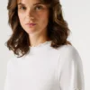T-shirt a punto traforato con logo ricamato