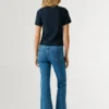 T-shirt a punto traforato con logo ricamato T-shirt a punto traforato con logo ricamato