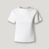 T-shirt a punto traforato con logo ricamato