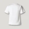 T-shirt a punto traforato con logo ricamato