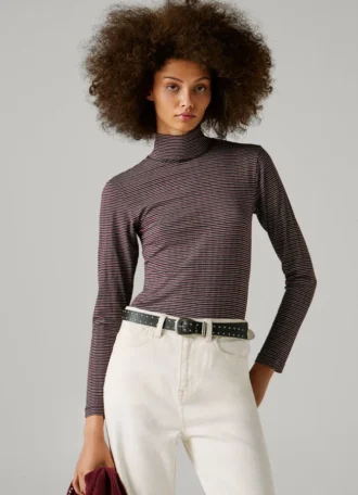 T-shirt a righe a costine