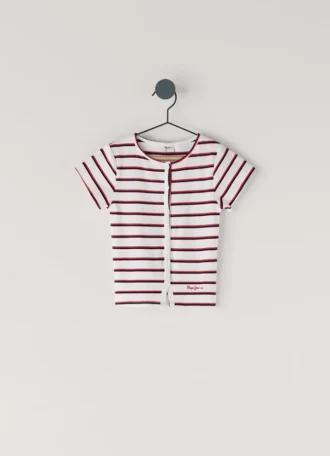 T-shirt a righe a costine