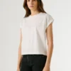 T-shirt con dettagli floreali traforati T-shirt con dettagli floreali traforati