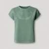 T-shirt con dettagli floreali traforati T-shirt con dettagli floreali traforati