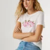 T-shirt con logo floreale stampato T-shirt con logo floreale stampato