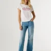 T-shirt con logo floreale stampato T-shirt con logo floreale stampato