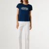 T-shirt con logo floreale stampato T-shirt con logo floreale stampato