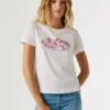 T-shirt con logo floreale stampato T-shirt con logo floreale stampato