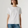 T-shirt con logo in strass T-shirt con logo in strass