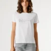 T-shirt con logo in strass